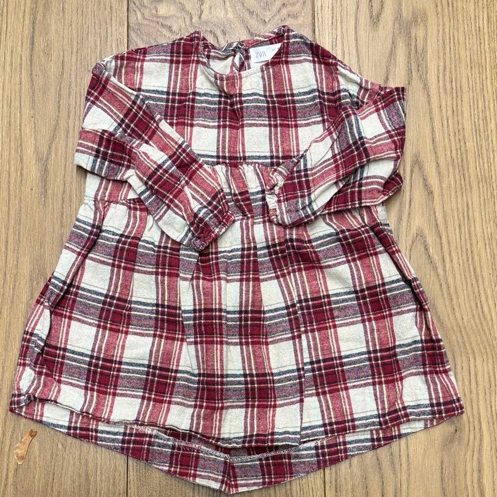 Zara Red and White Plaid Dress